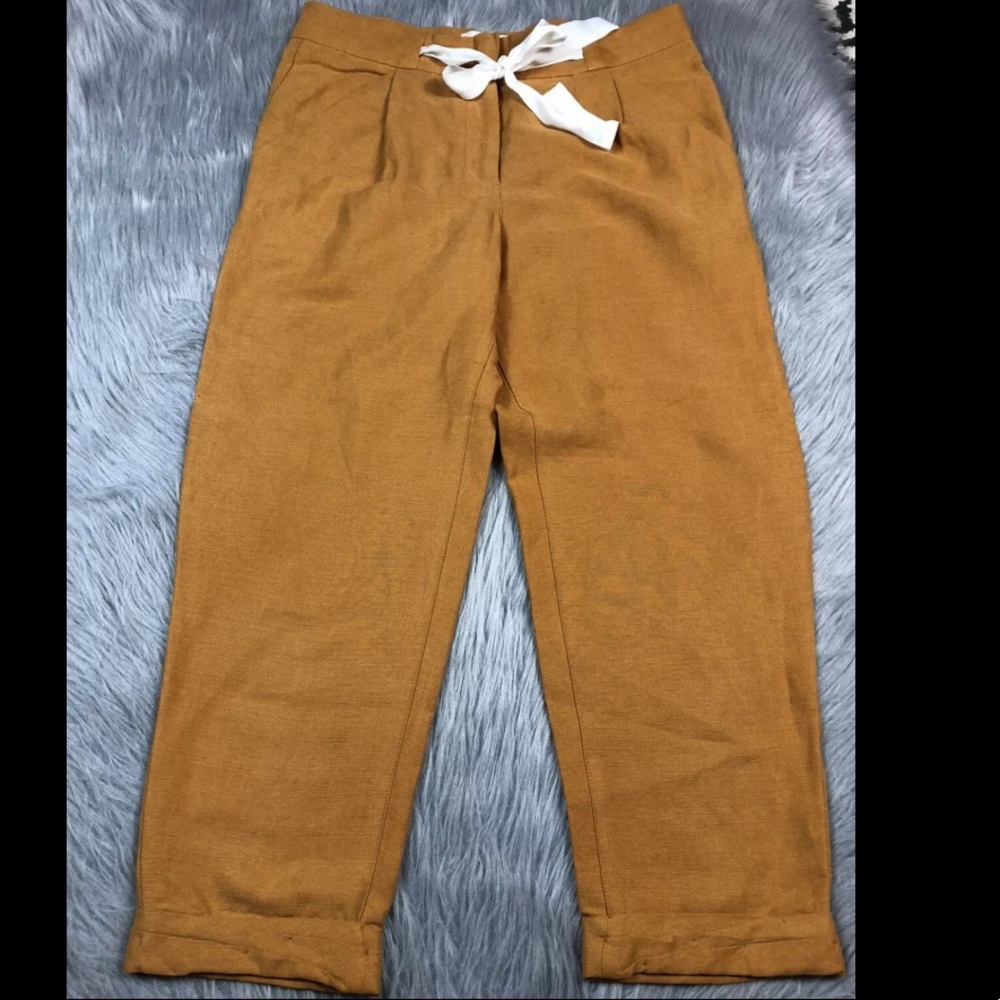 Wilfred Allant Crop Linen Pants Amber Earth Sz 2